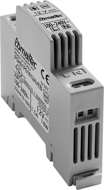 Image de 9. Alimentation rail-Din 12V 1,5A - Boîtier 1 module. Durée de vie supérieur à 10 Ans. Haute Fiabilité. Made in Italy