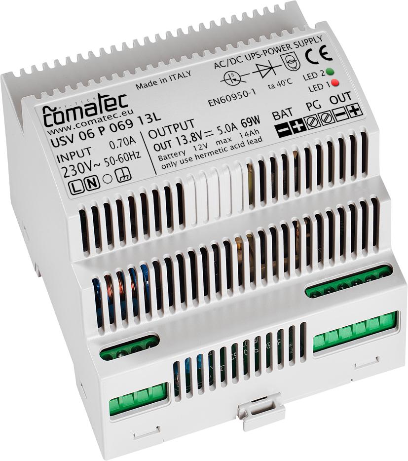 Image de 2. Alimentations secourues rail Din. Boîtier 6 modules - 12V 5A et 24V 3A - Durée de vie supérieur à 10 Ans. Made in Italy